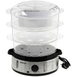 Пароварка CENTEK CT-1457 три корзины механическое управление мощность 800 Вт звуковой сигнал окончан