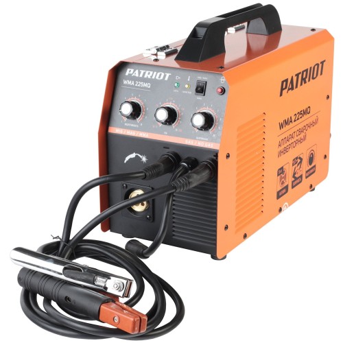 Сварочный аппарат PATRIOT WMA 225MQ (605301755)  инверторный mig/mag/mma стальной и флюс. провлокой
