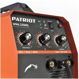 Сварочный аппарат PATRIOT WMA 225MQ (605301755)  инверторный mig/mag/mma стальной и флюс. провлокой