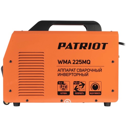 Сварочный аппарат PATRIOT WMA 225MQ (605301755)  инверторный mig/mag/mma стальной и флюс. провлокой