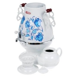 Электросамовар CENTEK CT-0091 A (белый+рисунок) 4.0л, 2300Вт, поддерж.t + LED индикатор