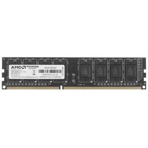 Модуль памяти 4GB AMD Radeon™ DDR3L 1600 DIMM R5 Entertainment Series Black R534G1601U1SL-UO Non-ECC, CL11, 1.35V, Bulk