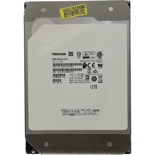 Жесткий диск HDD Toshiba SATA 12Tb 3.5" Server 7200 6Gbit/s 256Mb