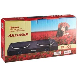 Плита электрическая АКСИНЬЯ КС-007 спираль двухконфорочная коричневая (6): (РОССИЯ)