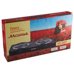 Плита электрическая АКСИНЬЯ КС-007 спираль двухконфорочная коричневая (6): (РОССИЯ)