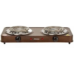 Плита электрическая АКСИНЬЯ КС-007 спираль двухконфорочная коричневая (6): (РОССИЯ)