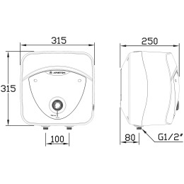Водонагреватель ARISTON ABS ANDRIS LUX 6 OR  6л 1500Вт вертикальный