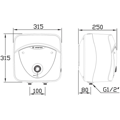 Водонагреватель ARISTON ABS ANDRIS LUX 6 OR  6л 1500Вт вертикальный