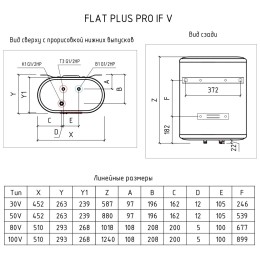 Водонагреватель THERMEX Flat Plus IF 80V (PRO) накопительный электрический 80 л потребляемая мощность 2 кВт