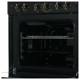 Газовая плита GEFEST 6100-02 0183, черная, "Ретро".