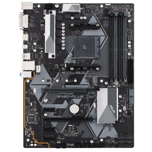 Материнская плата ASUS PRIME B450-PLUS, ATX B450, 4*DDR4, DVI+HDMI, CrossFireX, SATA3 + RAID, Audio, Gb LAN, USB 3.1*7, USB 2.0*6, COM*1 header (w/o cable)