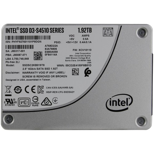 SSD накопитель Intel Original SATA III 1920Gb SSDSC2KB019T801 DC D3-S4510 2.5"