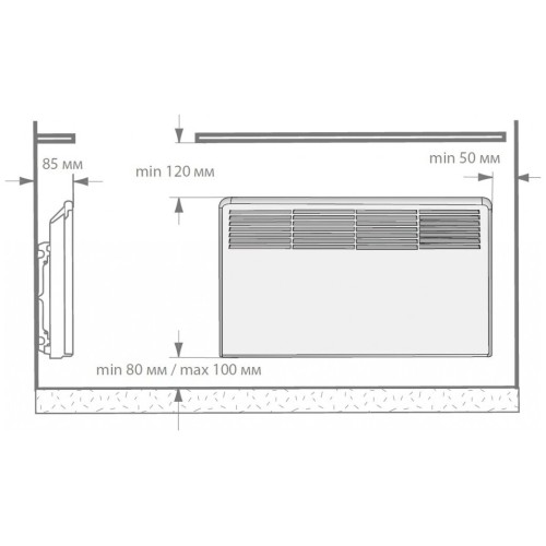 Конвектор ENSTO EPHBMM10PR  FinnHeat MINI,мех.термост, 1000Вт