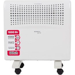 Конвектор ENGY EN-1000E energo Серия Energo Мощность 1000 Вт Современный дизайн Защита от перегрева Световой индикатор работы Регулируемый термостат Нагревательный элемент Stitch Настенное и напольное размещение В комплекте ножки на колёсиках для непринуж
