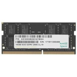 Память Apacer 16GB DDR4 2666 SO-DIMM  ES.16G2V.GNH Non-ECC, CL19, 1.2V, AS16GGB26CQYBGH, 2R, 1024x8, RTL