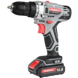 Дрель-шуруповерт ПОБЕДА ДА-14/2 Ли  аккумуляторная [180201635] { 14,4В; 35 нм; быстрая зарядка; 2 батареи; кейс; }