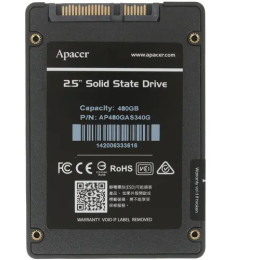 Накопитель SSD Apacer 480GB AS340 AP480GAS340G-1 2.5" SATA 6Gb/s, 550/450, MTBF 1.5M, TLC, 280TBW, RTL