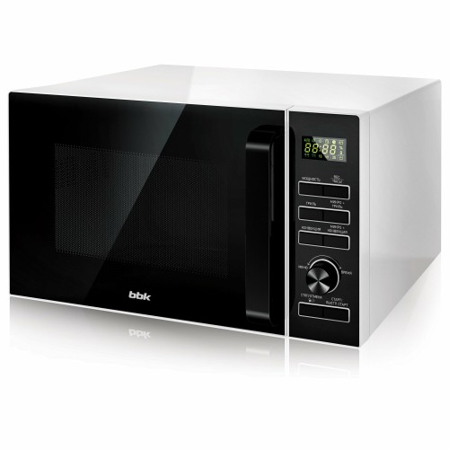 Микроволновая печь BBK 25MWC-992T/WB белый/черный25 литров гриль+конвекция, тактовое упр., автоматические программы приготовления, 900 Вт, решетка для гриля в комлекте, функция защиты от детей Safe Lock
