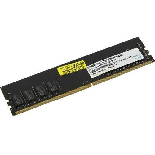 Память Apacer 4GB DDR4  2666  EL.04G2V.KNH Non-ECC, CL19, 1.2V, AU04GGB26CQTBGH, 1R, 512x8, RTL