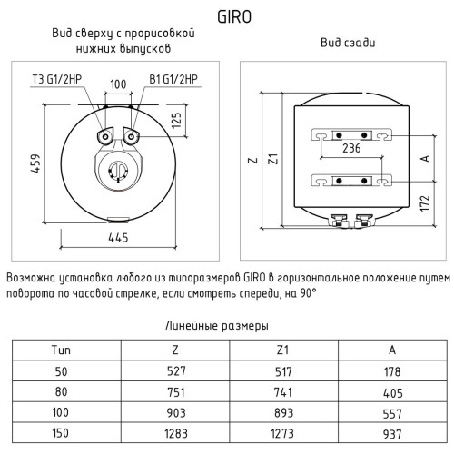 Водонагреватель THERMEX GIRO 100