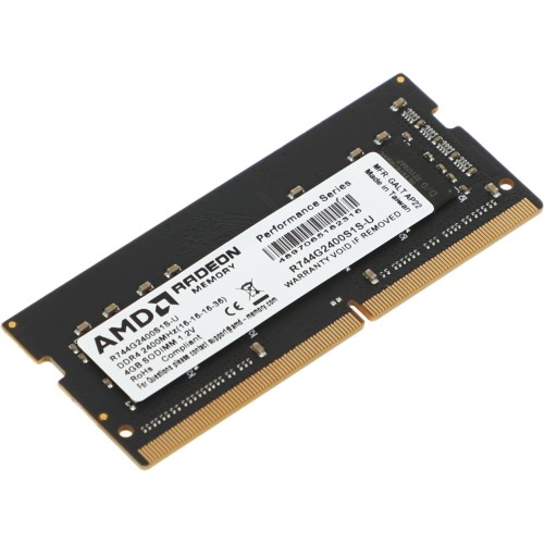 Модуль памяти 4GB AMD Radeon™ DDR4 2400 SO DIMM R7 Performance Series Black R744G2400S1S-U Non-ECC, CL16, 1.2V, RTL