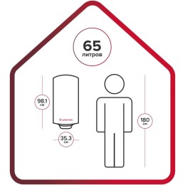 Водонагреватель ARISTON BLU1 ECO ABS PW 65 V SLIM 2.5кВт 65л электрический настенный