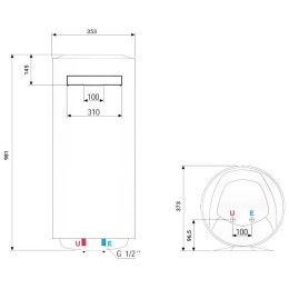 Водонагреватель ARISTON BLU1 ECO ABS PW 65 V SLIM 2.5кВт 65л электрический настенный