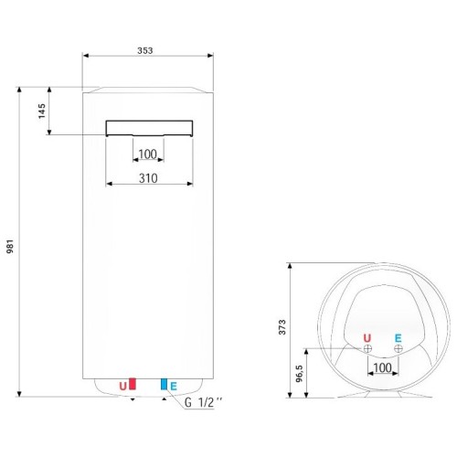 Водонагреватель ARISTON BLU1 ECO ABS PW 65 V SLIM 2.5кВт 65л электрический настенный