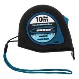 Рулетка GROSS 31105  ''ergonomisch'' 10м x 25мм магнитный обрезиненный зацеп