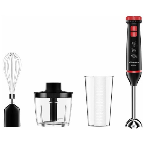 Блендер АКСИНЬЯ КС-307В черный с красным: 1000Вт, нож из нерж. стали,2 скорости,""Турбо""(6)