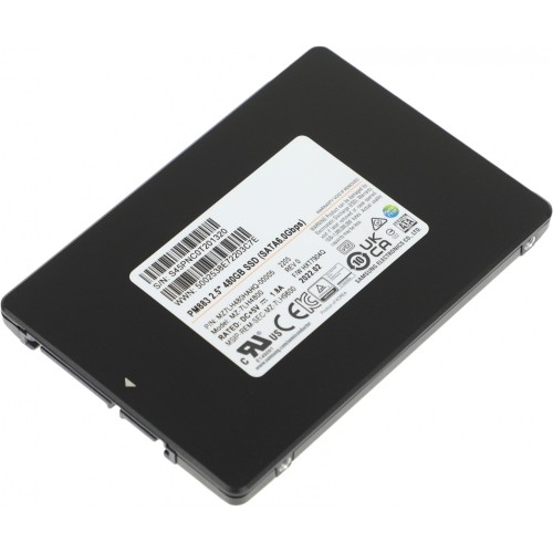 Твердотельный накопитель Samsung SSD 480GB PM883 2.5" 7mm SATA 6Gb/s TLC R/W 550/520 MB/s R/W 98K/25K IOPs