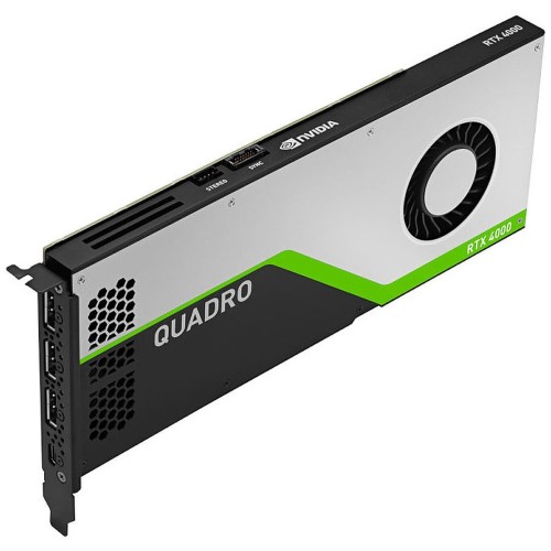 Видеокарта PNY NVIDIA Quadro RTX 4000 (Turing TU106), 8GB GDDR6/256 bit, , 3xDP, DisplayPort-DVI-D, USB Type-C, 1xStereo, 1xSync,PCI Express 3.0 16x VCQRTX4000BLK-1