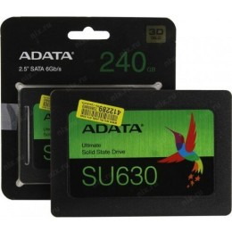 Накопитель SSD 240GB ADATA SU630SS Client SSD ASU630SS-240GQ-R SATA 6Gb/s, 520/450, IOPS 30/65K, MTBF 1.5M, 3D QLC, 50TBW, RTL