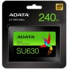 Накопитель SSD 240GB ADATA SU630SS Client SSD ASU630SS-240GQ-R SATA 6Gb/s, 520/450, IOPS 30/65K, MTBF 1.5M, 3D QLC, 50TBW, RTL