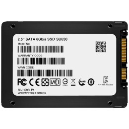Накопитель SSD 240GB ADATA SU630SS Client SSD ASU630SS-240GQ-R SATA 6Gb/s, 520/450, IOPS 30/65K, MTBF 1.5M, 3D QLC, 50TBW, RTL