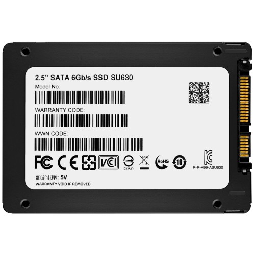Накопитель SSD 240GB ADATA SU630SS Client SSD ASU630SS-240GQ-R SATA 6Gb/s, 520/450, IOPS 30/65K, MTBF 1.5M, 3D QLC, 50TBW, RTL