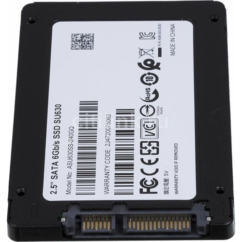 Накопитель SSD 240GB ADATA SU630SS Client SSD ASU630SS-240GQ-R SATA 6Gb/s, 520/450, IOPS 30/65K, MTBF 1.5M, 3D QLC, 50TBW, RTL