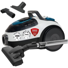 Пылесос POLARIS PVC 2016, циклон контейнер, 2000/460Вт, 2,5л, белый/черный/синий, насадки пол\ковёр,