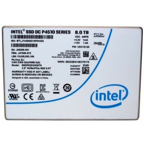 Жесткий диск SSD PCIE 8TB TLC 2.5" DC P4510 SSDPE2KX080T801 INTEL
