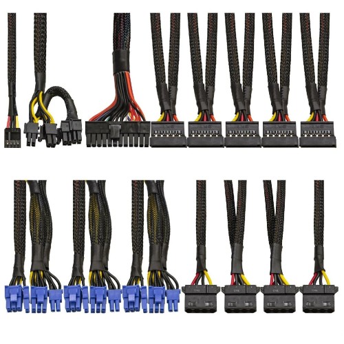 Блок питания 1200W Exegate 1200PPX RTL, ATX, SC, black, active PFC, 14cm, 24p+2*(4+4)p,PCI-E, 5*SATA, 4*IDE, FDD + кабель 220V с защитой от выдергивания