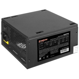 Блок питания 600W Exegate 600PPE, ATX, SC, black, APFC, 12cm, 24p+(4+4)p, PCI-E, 5*SATA, 3*IDE, FDD + кабель 220V с защитой от выдергивания