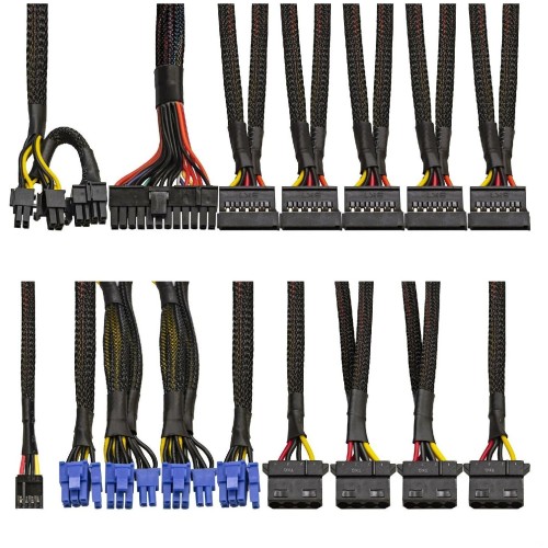 Блок питания 1000W Exegate 1000PPX RTL, ATX, SC, black, activePFC, 14cm, 24p+2*(4+4)p, PCI-E, 5*SATA, 4*IDE, FDD + кабель 220V с защитой от выдергивания