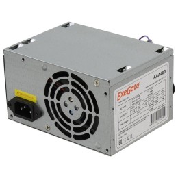 Блок питания 400W Exegate AAA400, ATX, SC, 8cm fan, 24p+4p, 2*SATA, 1*IDE + кабель 220V с защитой от выдергивания