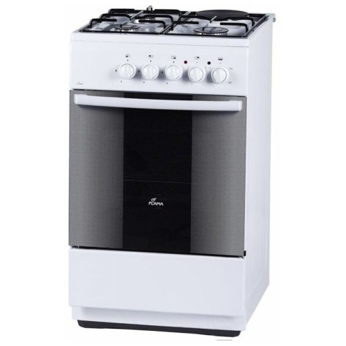 Комбинированная плита FLAMA RK 23-105 W белый (без крышки) реш.эмаль