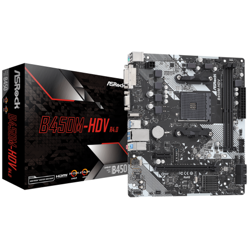 Материнская плата ASRock B450M-HDV R4.0 AMD B450 SAM4 mATX