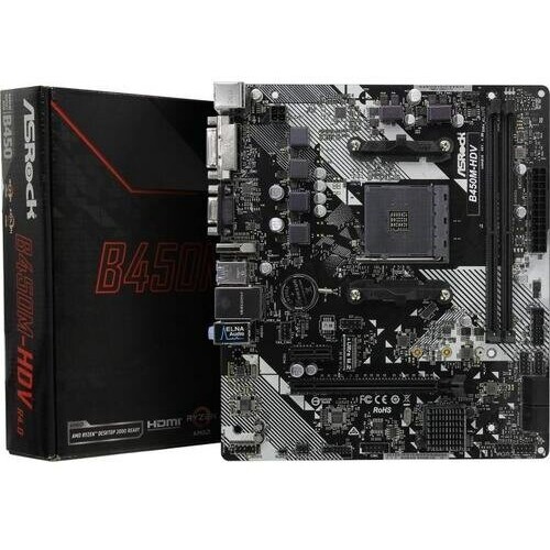 Материнская плата ASRock B450M-HDV R4.0 AMD B450 SAM4 mATX