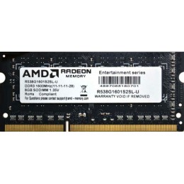 Память AMD 8GB  DDR3L 1600MHz SO DIMM R5 Entertainment Series Black R538G1601S2SL-U Non-ECC, CL11, 1.35V, Retail