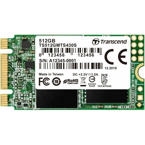 Твердотельный накопитель Transcend 512GB M.2 SSD MTS 830 series (22x80mm) R/W: 560/520