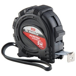 Рулетка MATRIX 31014  black 5мх19мм обрезиненный корпус