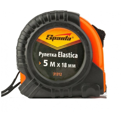 Рулетка SPARTA 31312  elastica 5 мх18мм обрезиненный корпус